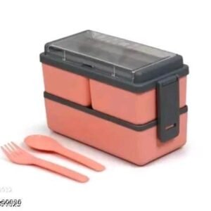 Kids new 3 Compartment Double layer Bento Style lunch box, Leak proof,Non toxic,BPA Free(Pack of 1 )