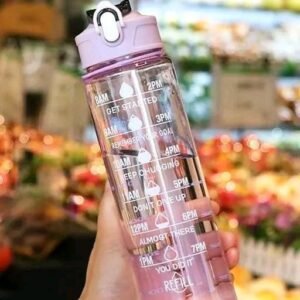 Water Bottle - 1000 ml Motivational Time Marker, Leakproof Durable BPA-Free Non-Toxic Sipper Water Bottle for Office, Gym & School, TIME MAKER WATER BOTTLE