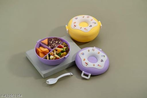 Fly Kids Donut Shaped Double Insulated Lunch Box (Multi Color)