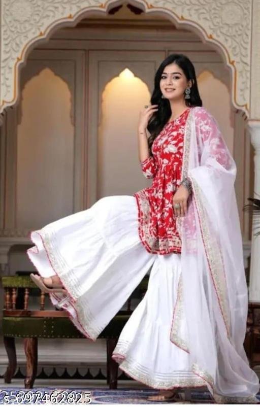 Vidusha Kurti Dupatta Set with Bottomwear For Women's - Image 4