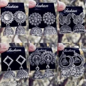 Latest & High Quality Silver OxidisedJhumka/Jhumki Earing's for Girls and Women's