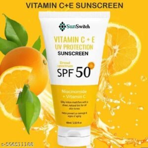 Sunscreen - SPF 50 PA+++ Vitamin C+E Super Bright Sunscreen, SPF 50 PA+++ (60 g) pack of 1