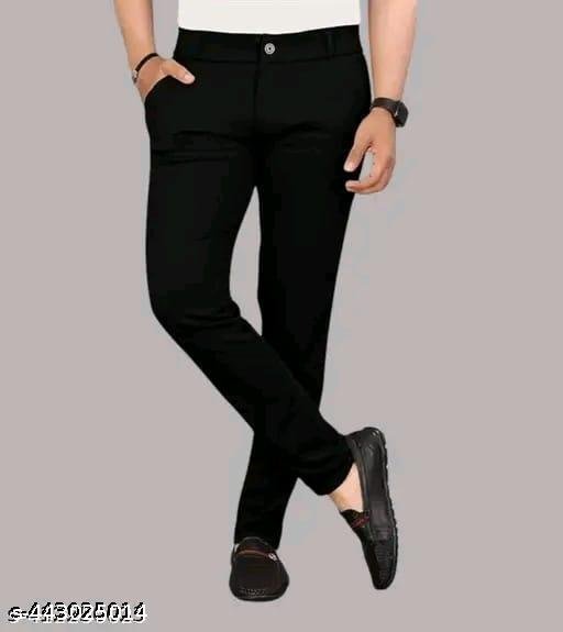 Black Pants for men|Black track pants for men|Black Single button track pants for men|Pants for men|Black comfortable pants for men|Black stretchable pants for men - Image 4