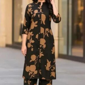 New Trending Black Floral Printed Kurta Pant Set for Women | Stylish Designer Co-Ord Set | Casual Party Wear Ethnic Outfit #saheli creation