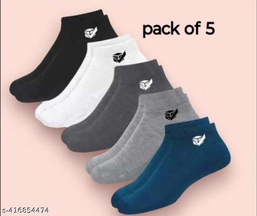 Fashionable Latest Multicolor Men Ankle Length socks Pack of 5