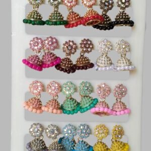 Fancy And Simple Multi Color Jhumka Earrings Combo Pack Of 12 Pair