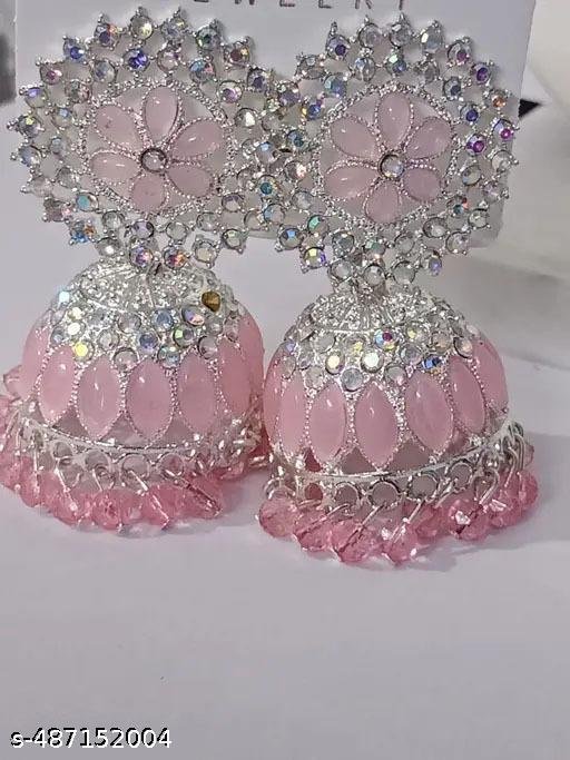 Stylish Jewellery Latest & High Quality purple calour square Jhumka/Jhumki Earing's for Girls and Women's