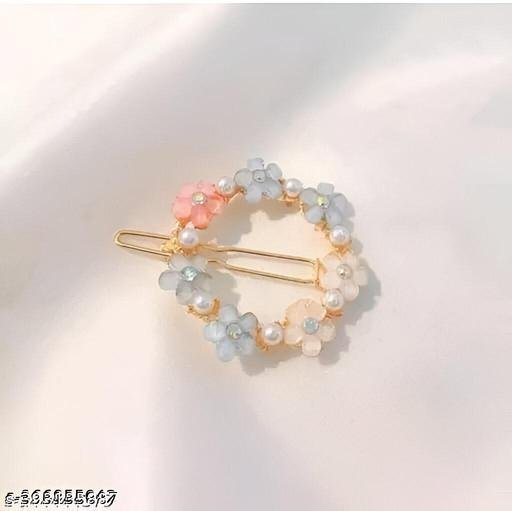 Korean 4pc Fancy Bling lady girls women kids hair accessories pearl resin acrylic hair clips rhinestone bobby pins hair slides women hairpins - Image 3