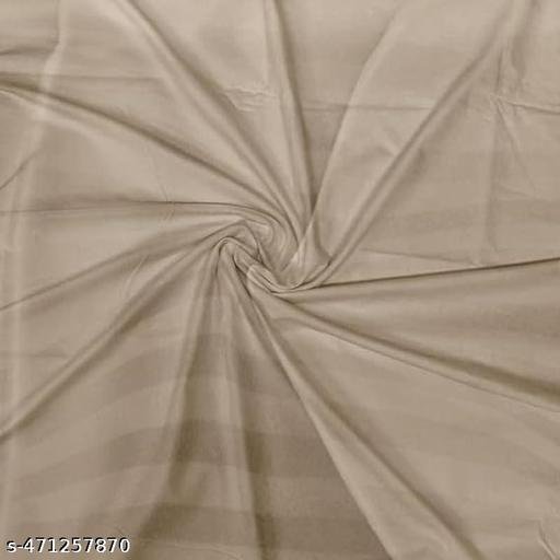 Kishori Fabs 220 Tc Cotton Feel Satin Stripes/Lining Plain Bedsheet for Single Bed Bedsheet with One Pillow Covers for Home- Hotels-Guest House 60x90 Inches (Beige) - Image 4