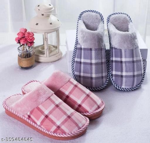 Winter Comfortable Indoor/Outdoor Heavy SoleStar Printed Fur Slipper
