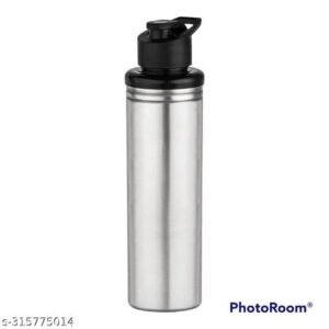 HAPPY HOME (( TOMMY 900ML )) Stainless Steel Sports Water Bottles |Steel bottel | Sports bottle| School bottle | Office bottle | College bottle| Single Wall BPA Free & Leak Proof Cap and Steel Bottle silver, Steel fridge Bottle, Water Bottle 900ml ( 1L Approx ), Pack of 1