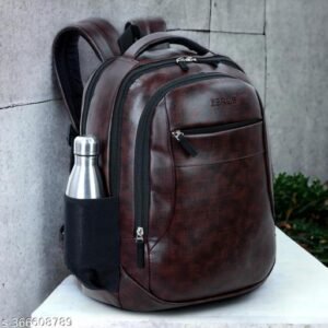 Premium Brown Vegan Leather Laptop Backpack For Men & Women School Bag for Boys & Girls