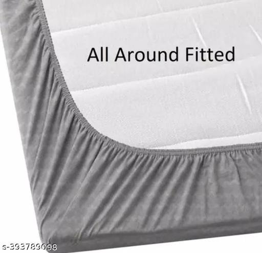 King Size 240 TC Glace Cotton Elastic Fitted Bedsheet(72*78*8) inches - Image 3