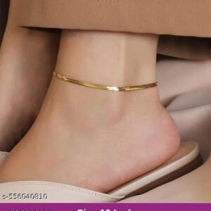 1 pcs Anklet Simple Fashion Stainless Steel Snake Bone Chain  And  Set,  Gold Plated, Suitable For Festival Gift And Mother Day Gift
