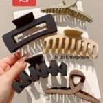 4 pcs Hair claw combo matte big thick hair claw flower fancy hair clutcher for Women