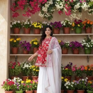 Vidusha Kurti Dupatta Set with Bottomwear For Women's