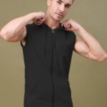 Sleeveless Hooded Fleece Jacket for Men