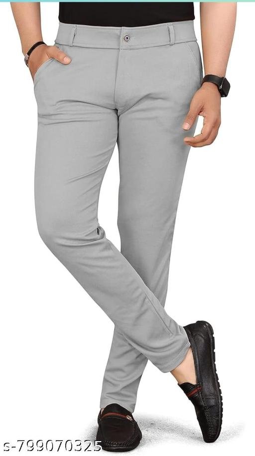Grey formal pants for men|Grey formal trousers for men|Grey formal regular trousers|Grey formal dailywear trousers|Grey regular dailywear trousers - Image 4