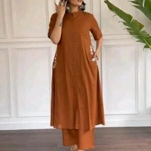 New letest and trandy fashionable coo-rd set with pocket embroidered for women's and girls
