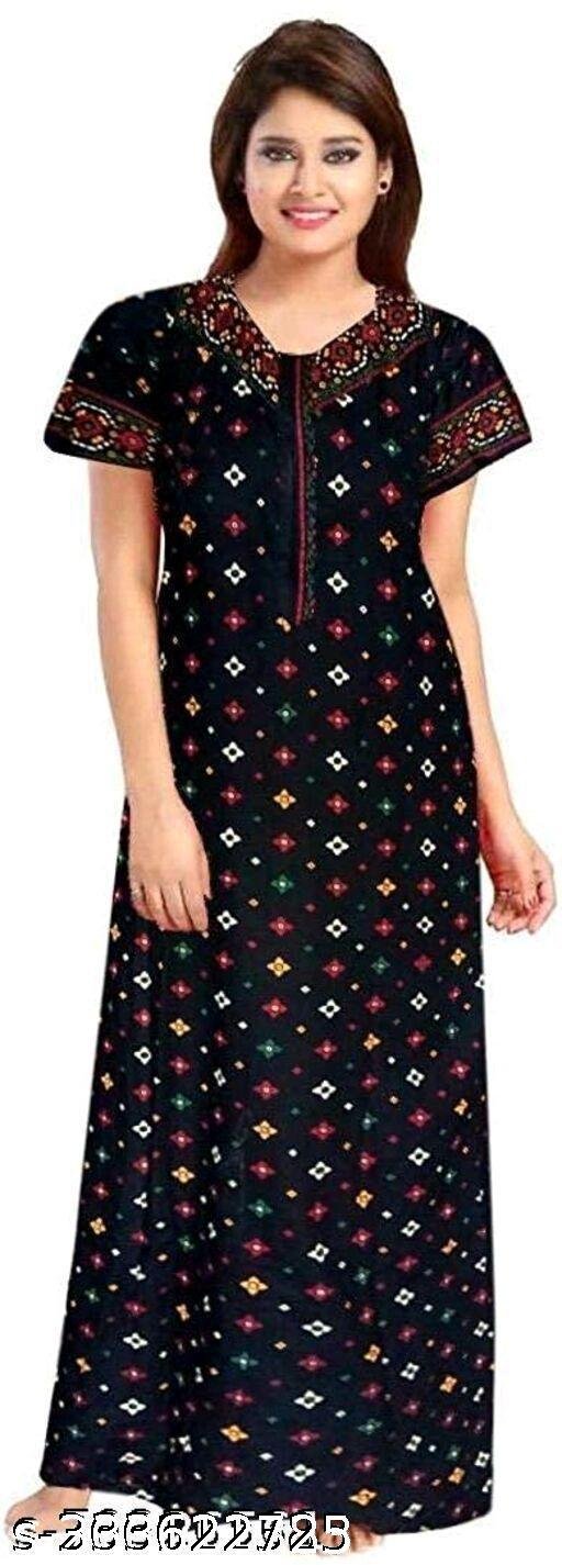 Women Cotton Printed Maxi Kaftan Nightdress Nighty s-266111383 - Image 4