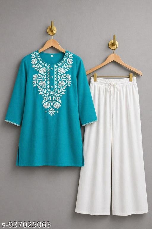 Home & fashion Stylish Girls women's Kurti Palazzo Set