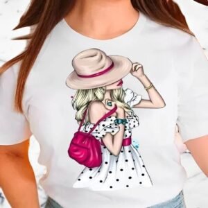 Graphic Print Women Round Neck WHITE T-Shirt