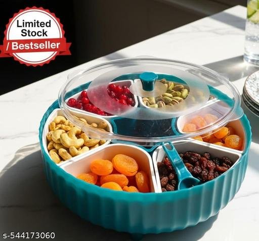 360° Rotating Masala Box 7 in 1 Airtight Spice Organizer with Spoon Transparent Plastic Masala Dabba for Kitchen Storage - Image 3