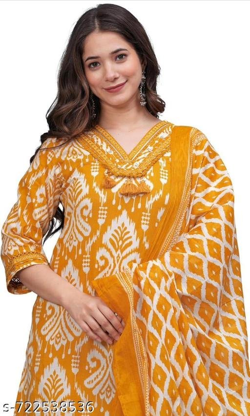 Women Latest Design Printed V-Neck Kurta Pant With Duptta Sets - Image 5
