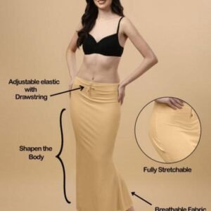 Lycra Biege Elastic Saree Shapewear and Drawstring
