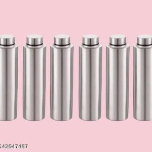 Stainless Steel Water Bottle Fridge Water Bottle 1000ml each, Set of 6 (Silver)