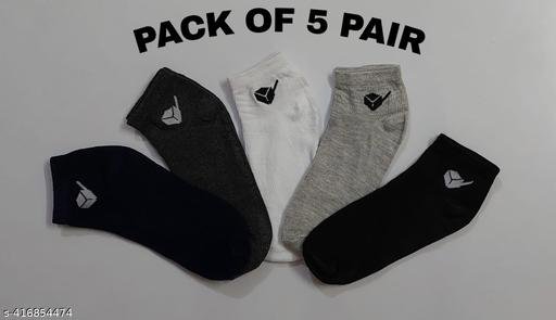 Fashionable Latest Multicolor Men Ankle Length socks Pack of 5 - Image 4