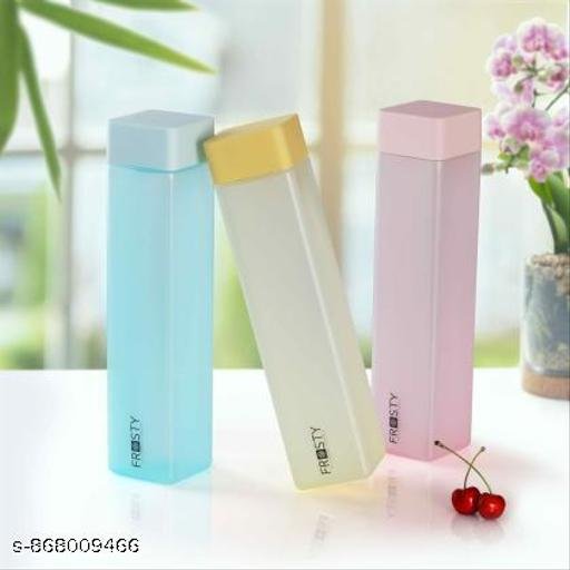 6 Pcs Frosty Water Bottle Set | Leakproof Plastic Fridge Bottle | Multicolor Square Water Bottle | Kitchen & Office Water Bottles Set | 1000 ml Bottle - Image 4