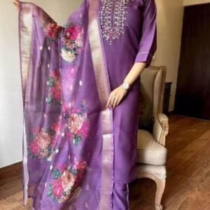 Woman's Rayon Kurti Pent With Dupatta
