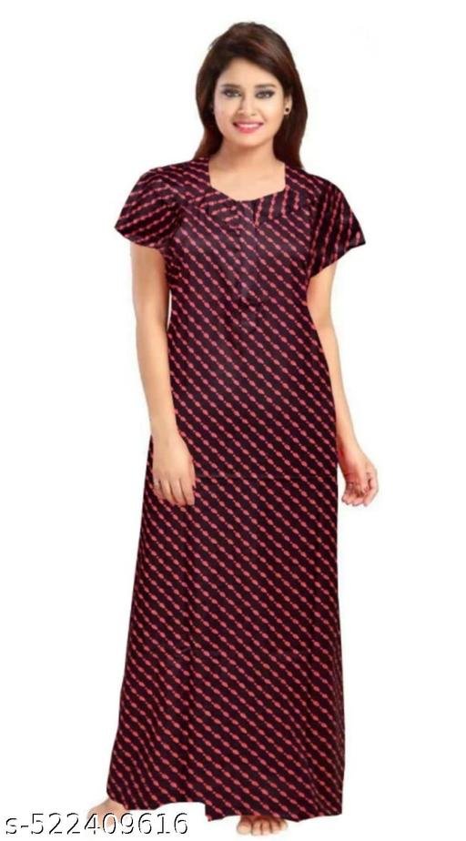 Women's fashion cotton printed nightwear nighty combo pack 4 - Image 3