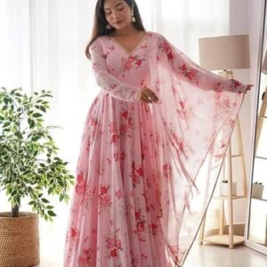 Women's Printed Anarkali Suits With Dupatta