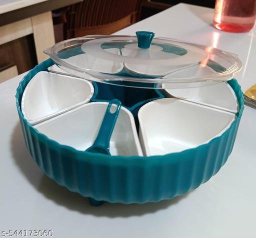 360° Rotating Masala Box 7 in 1 Airtight Spice Organizer with Spoon Transparent Plastic Masala Dabba for Kitchen Storage