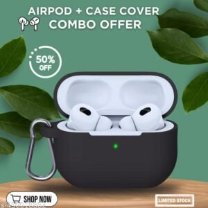 Stylish BT Wireless Earbuds Bluetooth Headphones TWS With Silicone Case Cover Best Quality Case Wireless Bluetooth Headphones & Earphones Touch Sensor V5.1 With HD Mic & Active Noisz Cancellation Supported All Devices Android & IOS Device Bluetooth Headset (BT+ case Cover, True Wireless)