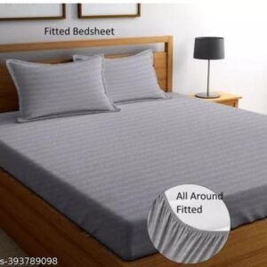 King Size 240 TC Glace Cotton Elastic Fitted Bedsheet(72*78*8) inches