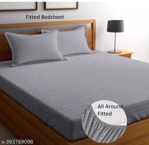 King Size 240 TC Glace Cotton Elastic Fitted Bedsheet(72*78*8) inches