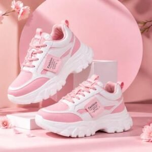 Stylish Pink Casual Sneakers Shoes For Women
