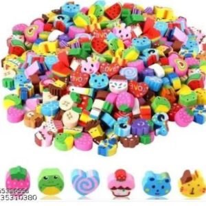 100 Pieces Cartoon Erasers for Kids Different Shapes - School Stationary Kit for Kids / Animal Theme Erasers, Birthday Return Gift for Boys, Girls, Kids (100) Pcs Cartoon Shape Eraser)