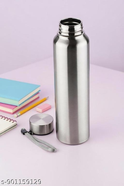 Stainless Steel Slim Light Weight Water Bottle With Loop 1000 Ml School,College,Fridge,Home & Office bottle for Mens and Womens (Pack of 1) - Image 5