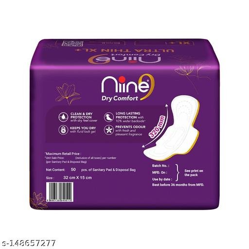 Dry Thin XL+ Sanitary Napkins With 3 Layer Shield for HEAVY FLOW, Free Biodegradable disposable bags inside,(Pack of 1) 50 Pads Count - Image 3