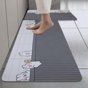 Icon E-Zone Attractive Rubber Kitchen Mat,Floor Mat,Fancy Kitchen Mat,Anti-Slip Kitchen Mat,Colorful,Classy,Unqiue,Modern Kitchen Mat(Pack Of 2)