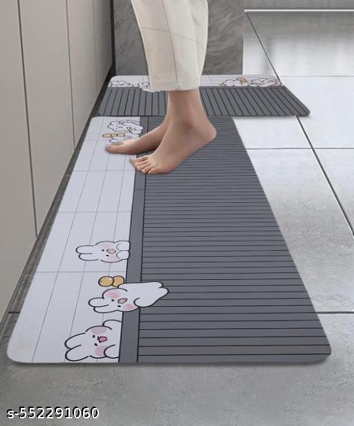 Icon E-Zone Attractive Rubber Kitchen Mat,Floor Mat,Fancy Kitchen Mat,Anti-Slip Kitchen Mat,Colorful,Classy,Unqiue,Modern Kitchen Mat(Pack Of 2)