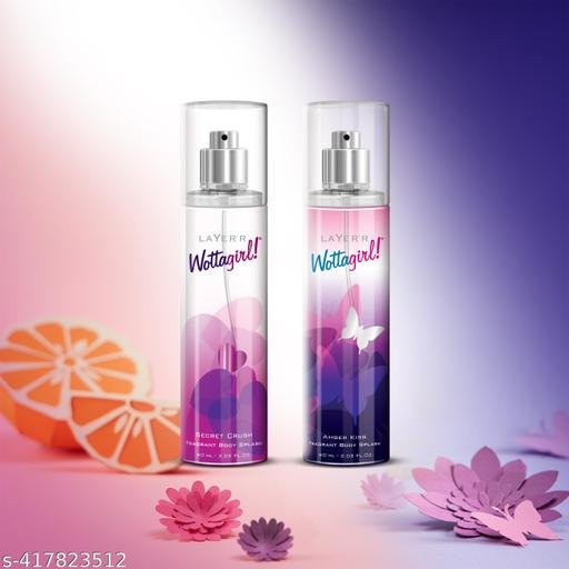 LAYER'R Wottagirl! Secret Crush & Amber Kiss Long Lasting Body Spray (For Women Combo Pack of 2 - 60ml Each) - Image 5