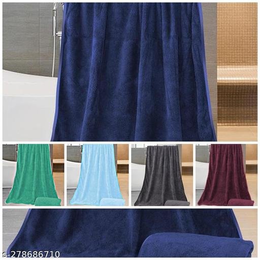 Cotton Bolls Microfiber Bath Towel 1 Pcs Large Size 70x140CM NAVY - Image 5
