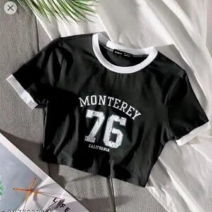 Crop top Black ( Montery ) Print