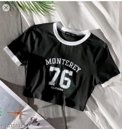 Crop top Black ( Montery ) Print