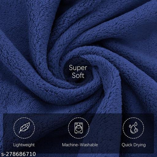 Cotton Bolls Microfiber Bath Towel 1 Pcs Large Size 70x140CM NAVY - Image 3